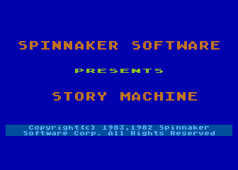 Story Machine (Atari 8-bit) screenshot: Title screen