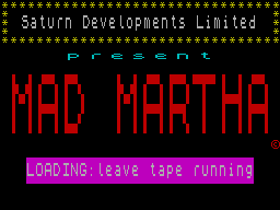 Mad Martha (ZX Spectrum) screenshot: Loading screen