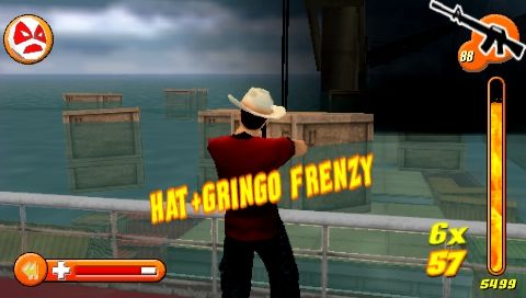 Chili Con Carnage (PSP) screenshot: Abandon a sinking ship.