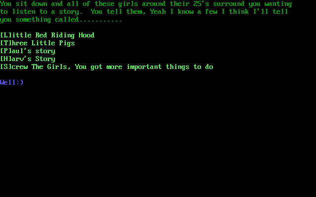 Totally Smashed (DOS) screenshot: Flirting with the women