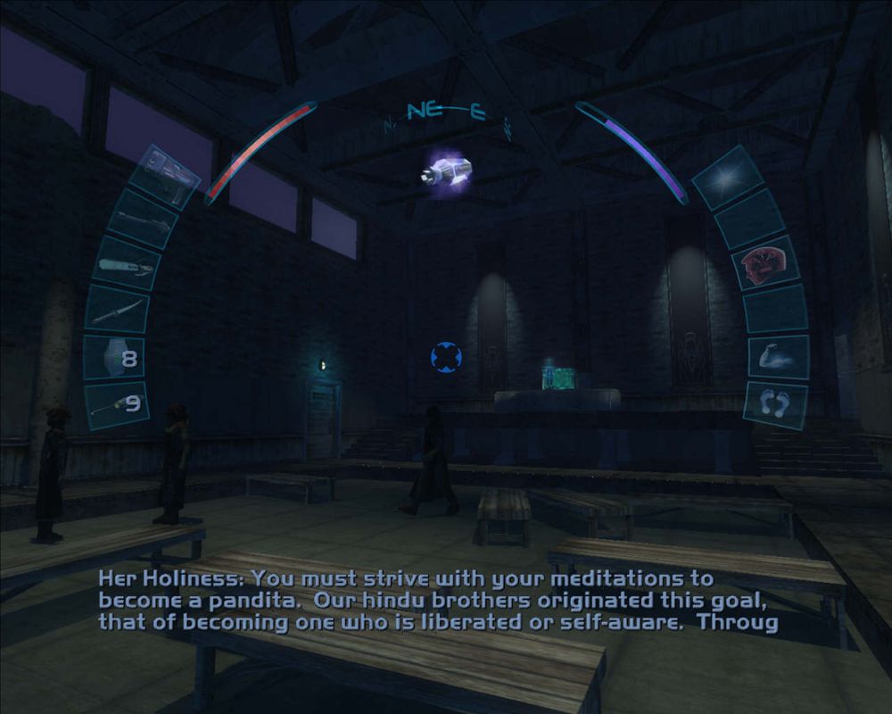 Deus Ex: Invisible War (Windows) screenshot: Those order fellas sure like their churches dark and gloomy...