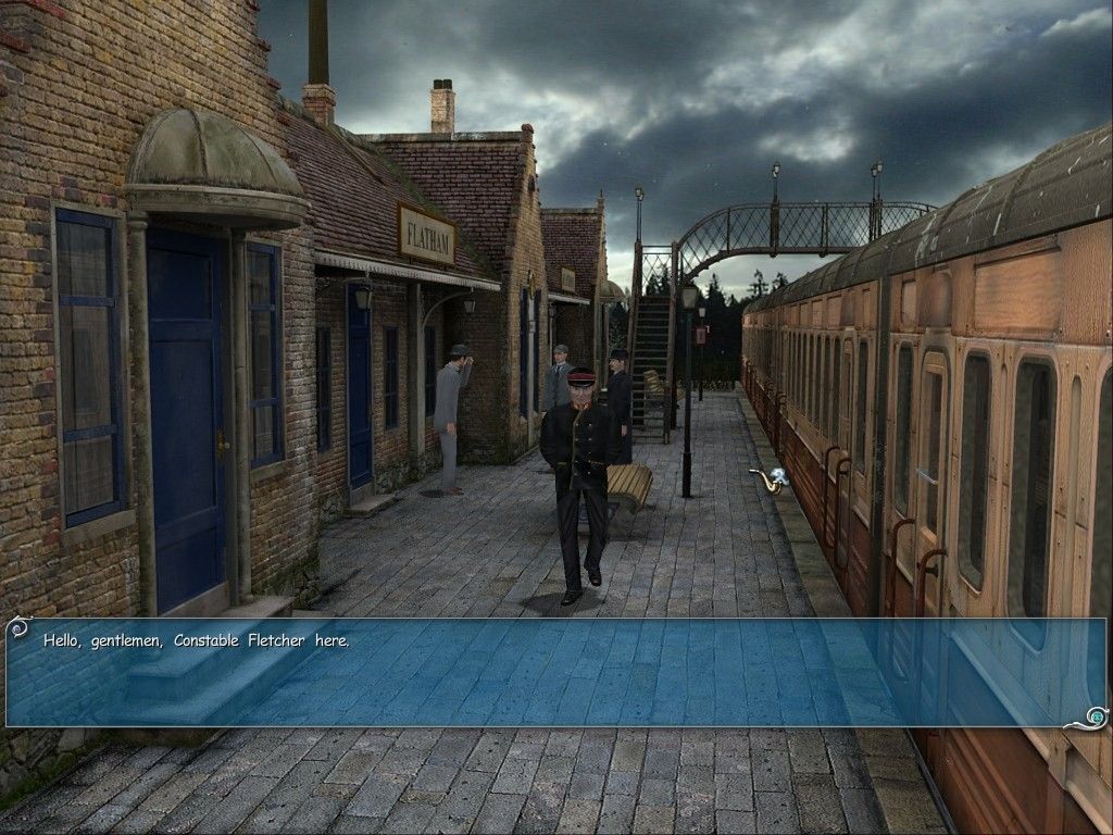 Sherlock Holmes: Secret of the Silver Earring (Windows) screenshot: At the train station