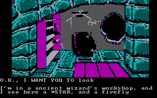 Sorcerer of Claymorgue Castle (DOS) screenshot: Ooh, a wizard's workshop; anything useful to take here?