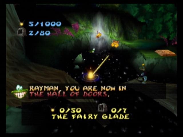 Rayman 2: The Great Escape (Nintendo 64) screenshot: This is the world map, more paths open as the game progresses