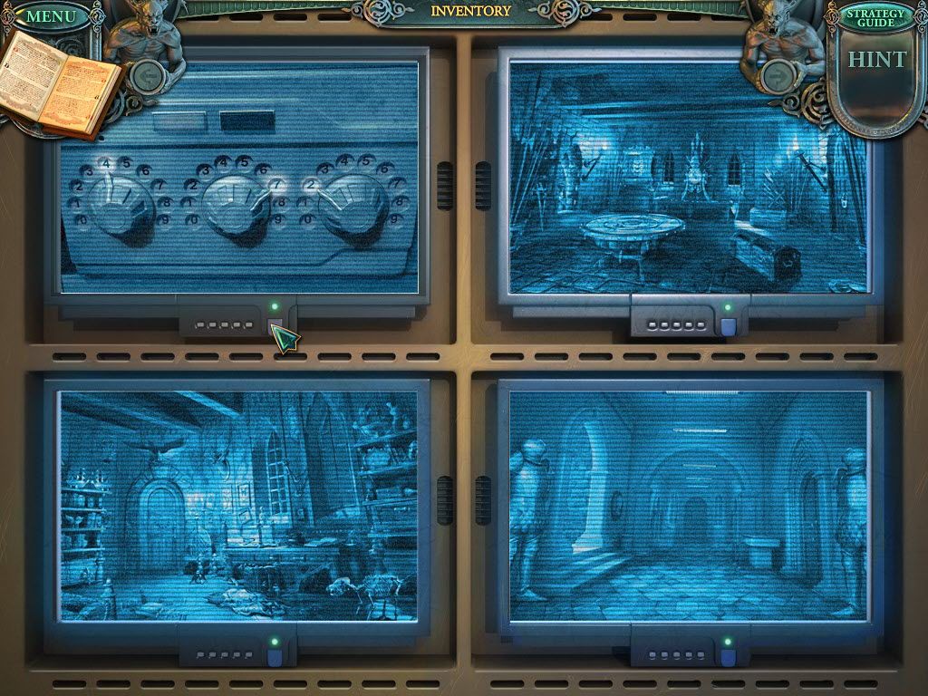 Echoes of the Past: The Citadels of Time (Windows) screenshot: Reviewing the Museum security room monitors