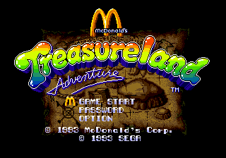 McDonald's Treasure Land Adventure (Genesis) screenshot: Title screen
