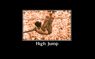 The Carl Lewis Challenge (DOS) screenshot: Introducing... the High jump!