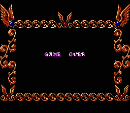 Legendary Wings (NES) screenshot: Game over for our legendary hero