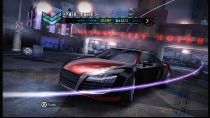 Need for Speed: Carbon (Xbox 360) screenshot: Main menu