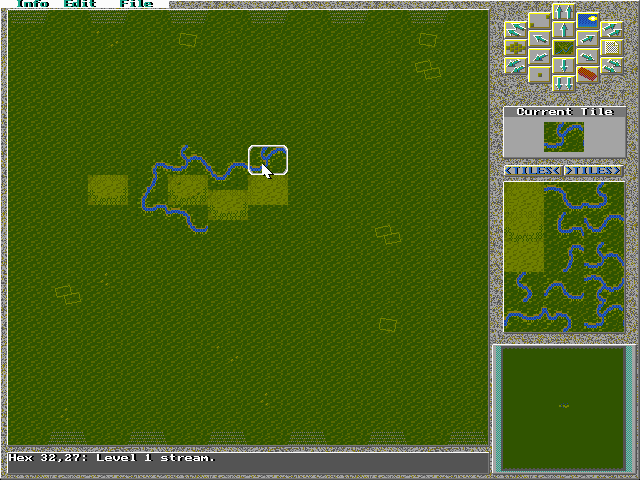 Wargame Construction Set II: Tanks! (DOS) screenshot: Scenario Editor