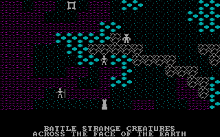 Ultima II: The Revenge of the Enchantress... (DOS) screenshot: Example of exploration. (CGA with RGB monitor)