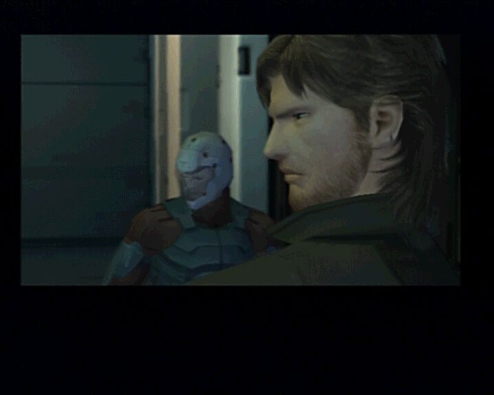 Metal Gear Solid 2: Sons of Liberty (PlayStation 2) screenshot: Main Episode - Snake and cyborg ninja