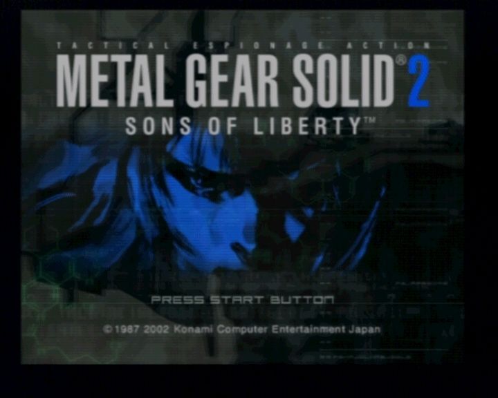 Metal Gear Solid 2: Sons of Liberty (PlayStation 2) screenshot: Main title featuring Raiden