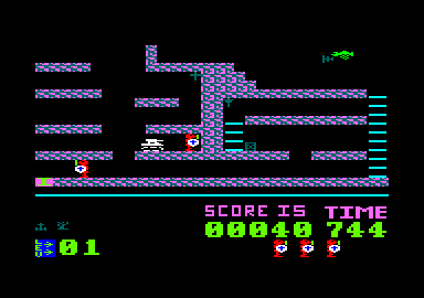Sir Lancelot (Amstrad CPC) screenshot: Luckily, this tank's path stops short of the edge