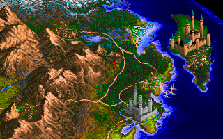 Challenge of the Five Realms (DOS) screenshot: The Five Kingdoms again -- which one will you travel to first?
