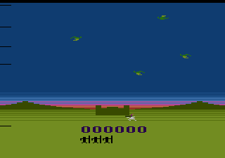 Sir Lancelot (Atari 2600) screenshot: Battle creatures outside the castle