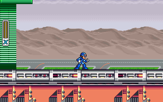 Mega Man X (DOS) screenshot: Start of the Storm Eagle level