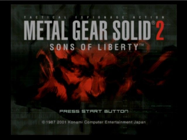 Metal Gear Solid 2: Sons of Liberty (PlayStation 2) screenshot: Main title featuring Snake