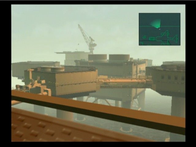 Metal Gear Solid 2: Sons of Liberty (PlayStation 2) screenshot: Main Episode - Checking the struts in first person mode