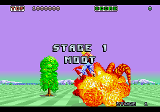 Space Harrier (SEGA 32X) screenshot: Stage 1 - Moot