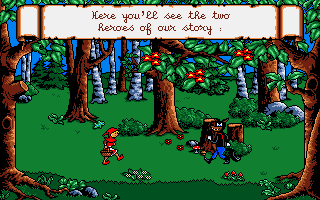 Once Upon a Time: Little Red Riding Hood (DOS) screenshot: Two main heroes...