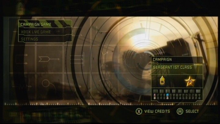 Battlefield 2: Modern Combat (Xbox 360) screenshot: Main menu