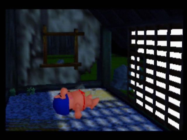 Mystical Ninja Starring Goemon (Nintendo 64) screenshot: Stay in the inn to restore your health - this is the cheapest room