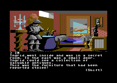Ingrid's Back! (Commodore 64) screenshot: Rich thieves are never good