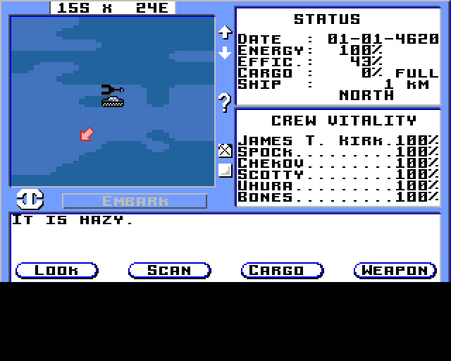 Starflight (Amiga) screenshot: Exploring the landscape