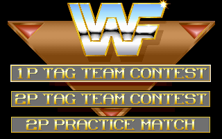 WWF European Rampage Tour (DOS) screenshot: Start menu