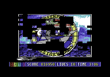 Rainbow Warrior (Commodore 64) screenshot: Others are trying stop you