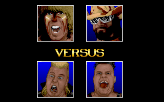 WWF European Rampage Tour (DOS) screenshot: Tonight's bill! I recommend the beefcake...