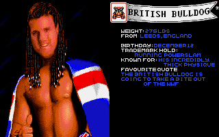 WWF Wrestlemania (DOS) screenshot: Then of course there is the British Bulldog.