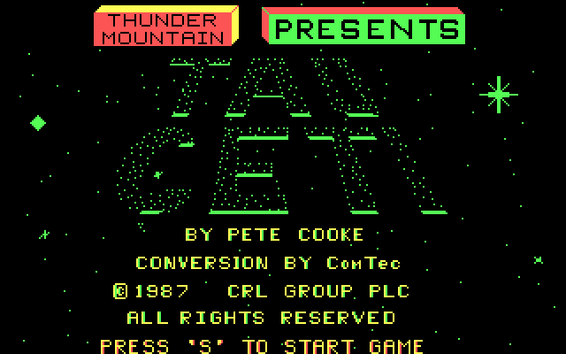 Tau Ceti: The Lost Star Colony (DOS) screenshot: Title Screen (CGA)