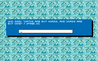 Wordtris (DOS) screenshot: Copy protection (VGA)
