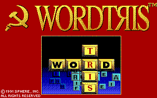 Wordtris (DOS) screenshot: Title screen (EGA)