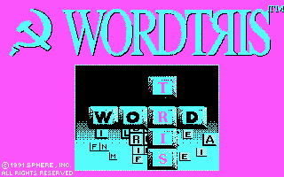 Wordtris (DOS) screenshot: Title screen (CGA)