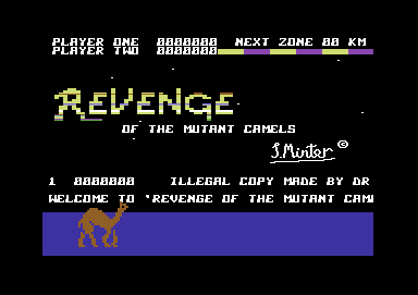 Revenge of the Mutant Camels (Commodore 64) screenshot: Title screen
