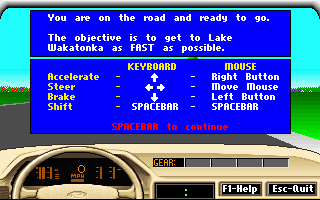 Ford Simulator 5.0 (DOS) screenshot: Your Directions