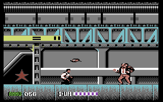 Sly Spy: Secret Agent (Commodore 64) screenshot: Another homage to James Bond