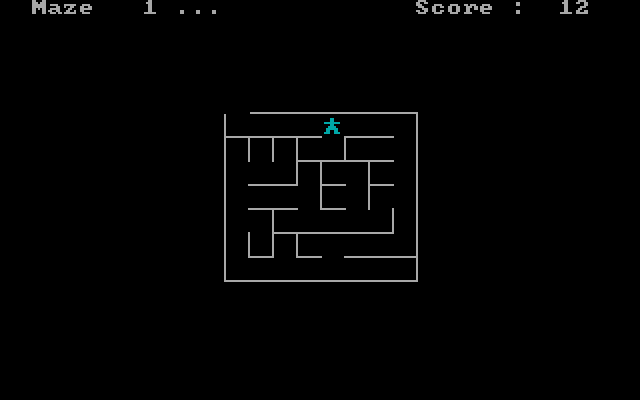 Dedale (DOS) screenshot: The first maze is very easy.