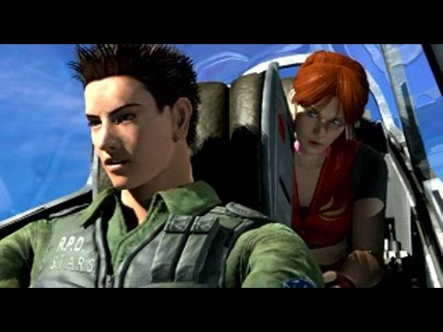 Resident Evil: Code: Veronica X (PlayStation 2) screenshot: Claire Redfield with her brother, Chris Redfield