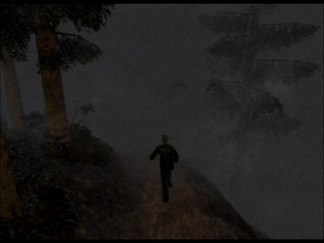 Silent Hill 2: Restless Dreams (PlayStation 2) screenshot: The long opening run through the forest is long for two things... to show you how far away you are from nowhere, and to test your nerves of steel