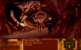 Dune (Amiga) screenshot: Inside a sietch.