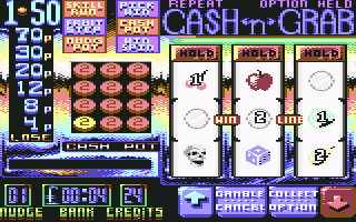 Arcade Fruit Machine (Commodore 64) screenshot: I won four pence