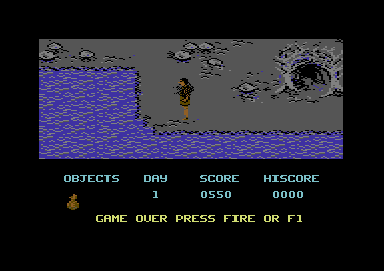 Dante's Inferno (Commodore 64) screenshot: Dead