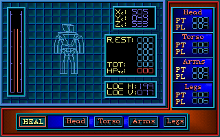 The Terminator (DOS) screenshot: Your physical status.