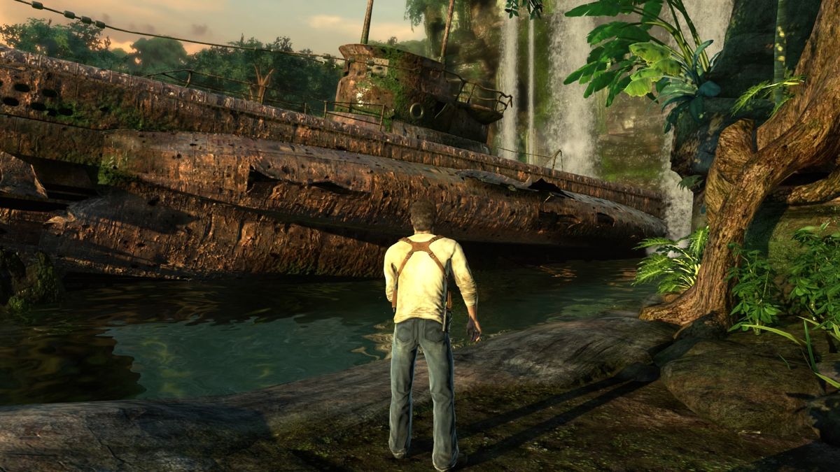 Uncharted: Drake's Fortune (PlayStation 4) screenshot: This is no place for a submarine