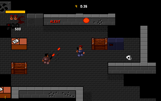 Cyberdogs (DOS) screenshot: Getting shot at.