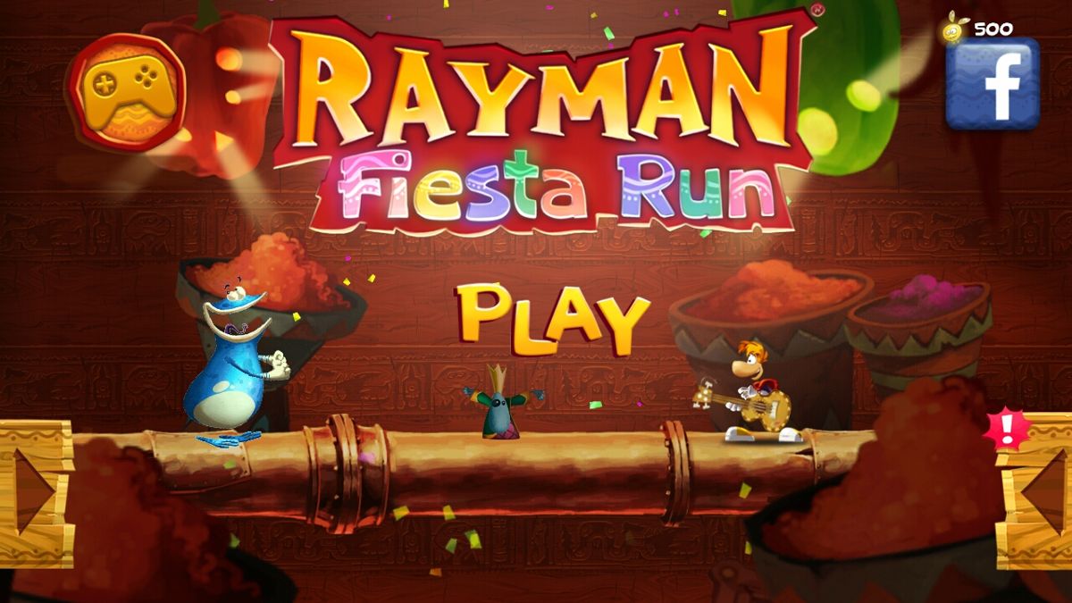 Rayman Fiesta Run (Android) screenshot: Title screen (updated version)
